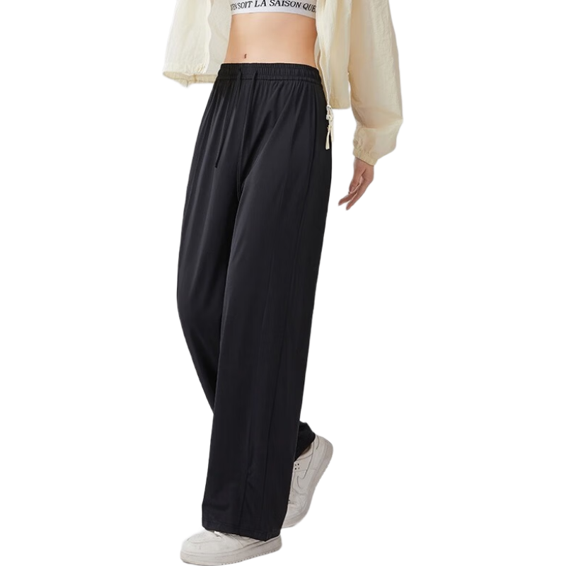 Jeanswest Women's Casual Pants 2026 Summer Sports Breathable Sun-Protective Versatile Draped Quick-Dry Ice Oxygen Pants Mist Green 2XL