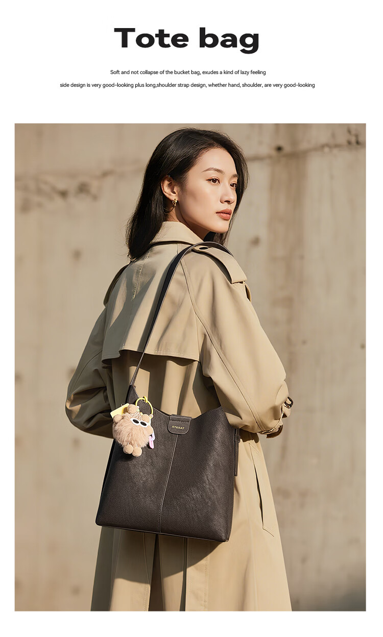 St&Sat Women's Casual Large-Capacity Commuter Shoulder Crossbody Bag, Underarm Bag, Bucket Bag, 520 Gift 14