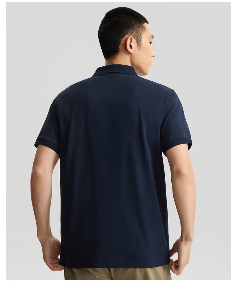 Lee 26 Spring Summer New Standard Fit Polo Shirt with Small Logo Emblem for Men Navy Blue 2XL 7
