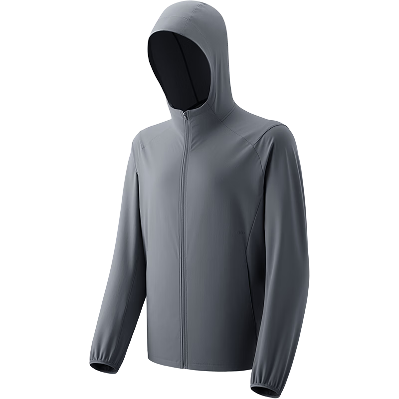 Beneunder Men's Sunscreen Jacket Thin Skin Coat UV Protection Breathable Outdoor Fishing AS023 Dark Blue Gray M
