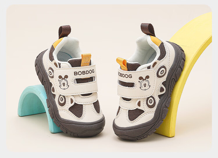 BOBDOG Boys' Spring Toddler Walking Shoes Casual Functional Shoes 102361005 Beige/Navy Blue Size 26 6