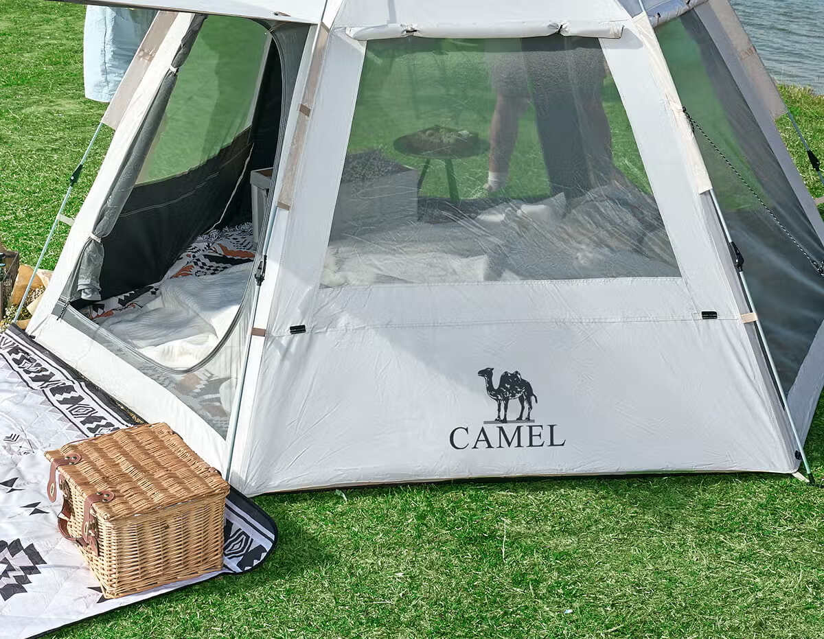 CAMEL Outdoor Hexagonal Automatic Canopy Tent Portable Park Camping Overnight Tent B151 Pearl White 34