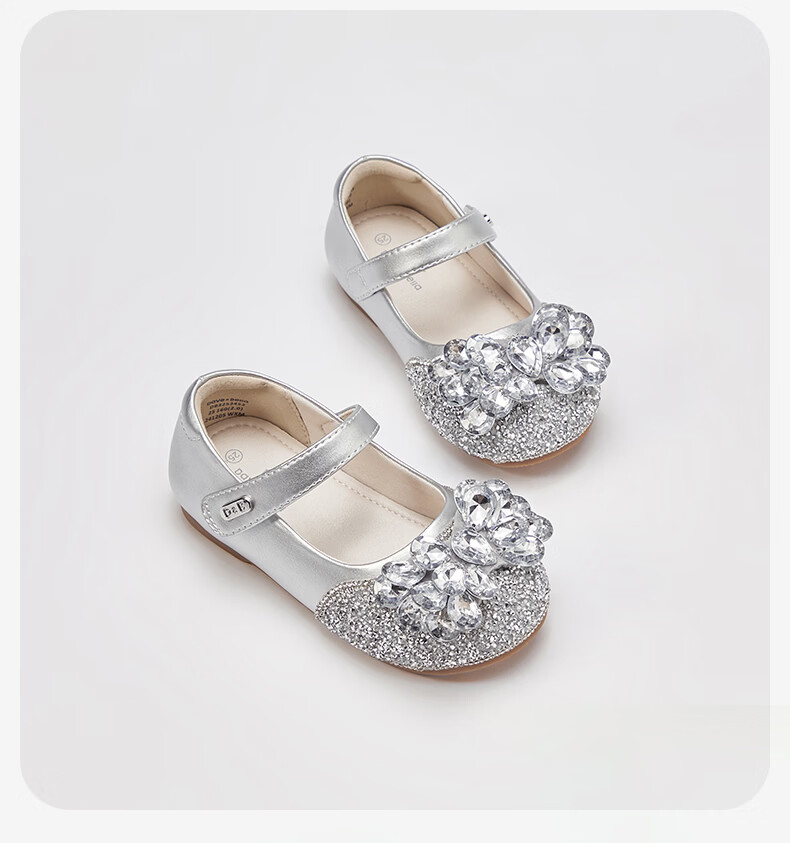 David Bella Kids Crystal Shoes Leather Shoes Sparkling Diamond Autumn Girls Baby Princess Mary Jane Sandals 9