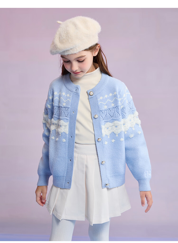 Disney Red Children's Sweater Girls Baby Autumn Winter New Knitted Cardigan Girls New Year Outfit 3