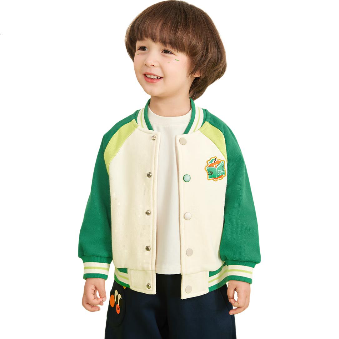 Ciciibear Boys' Baseball Jacket, Spring And Autumn Style, Children's Fall Outerwear, 2024 New Design, Baby Retro Color-Block Men's Wear