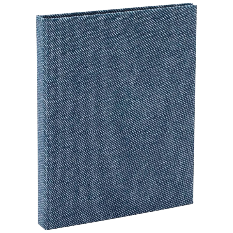 Nakabayashi NCL Fabric Photo Album 6x4.7 Inch Insert Style Storage Book Family Memory Album 24 Pages 6-Inch Vertical Blue