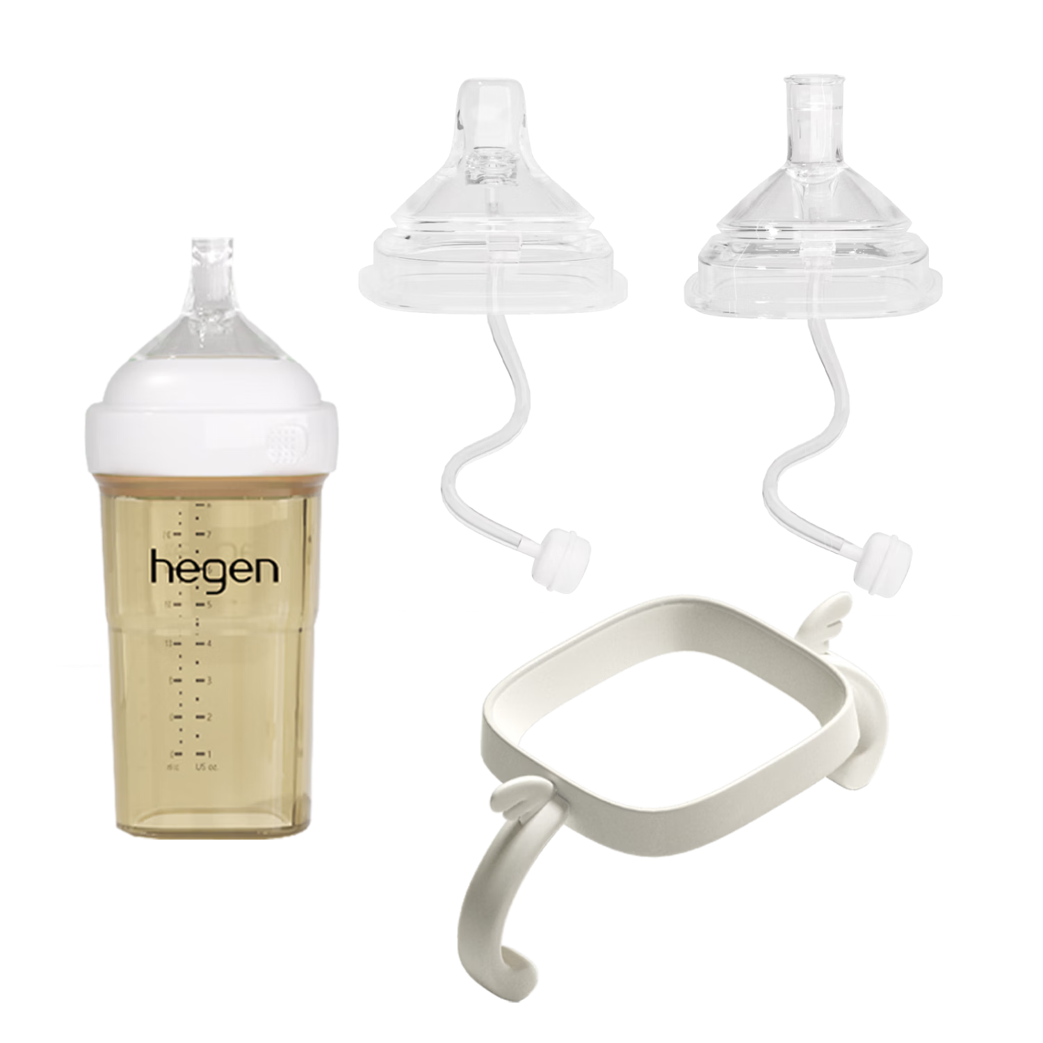 BAYTIM Compatible Hegen Baby Bottle Accessories - Duckbill Gravity Ball Handle Training Spout Direct Drinking Straw Nipple Set