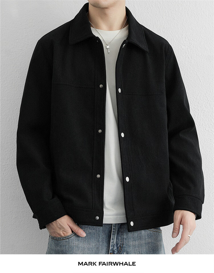 MARK FAIRWHALE Men's Jacket Spring and Autumn Trendy Casual Simple Fashion Versatile Khaki XL 17