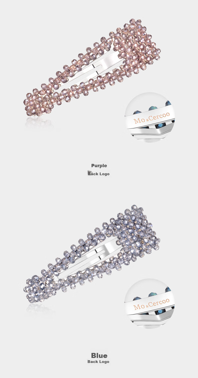 Cercoo Crystal Illusion Series Rhinestone BB Clip, Full Diamond Hair Clip, Side Clip, Bangs Clip, Elegant Versatile High-End Hair Accessory 9