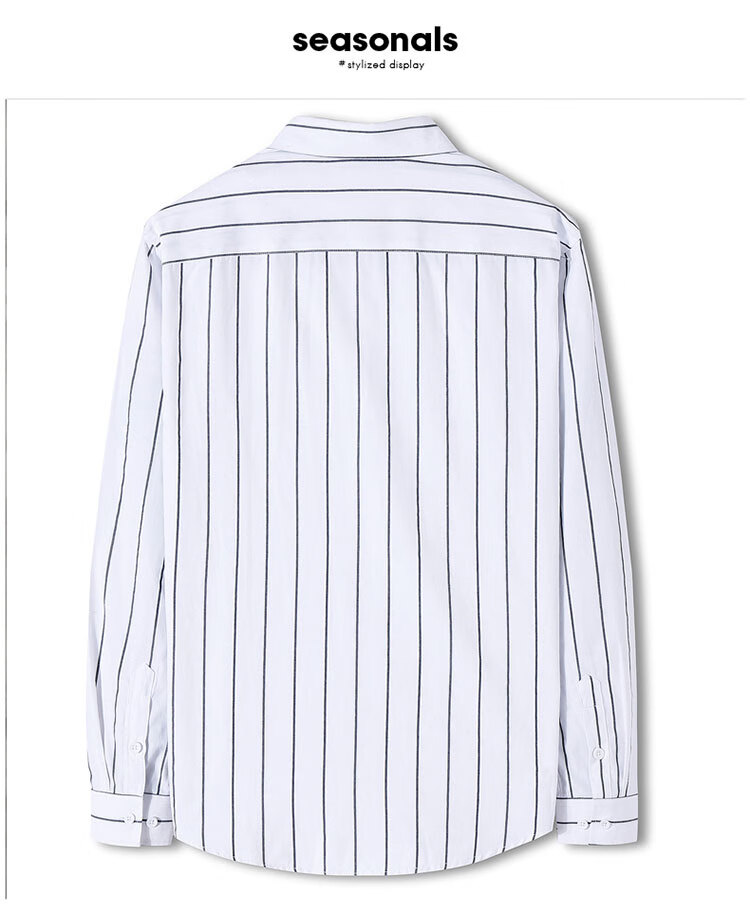TUCANO Men's Shirt, Spring And Autumn Cotton Comfortable Lapel Long-Sleeve Shirt, Fashionable Striped Top, Men's Clothing, Black XL 8