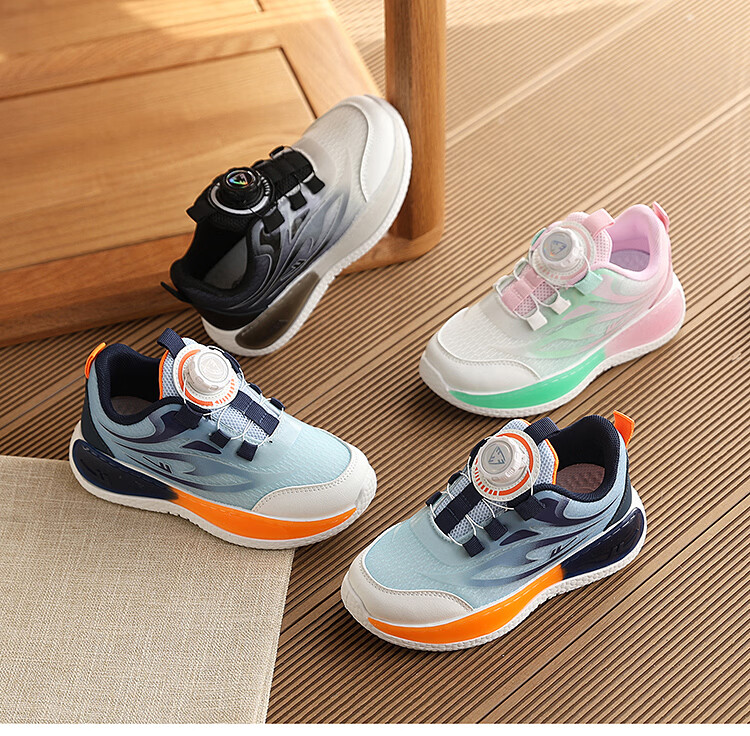 Warrior Kids Breathable Sports Shoes Boys Girls Running Shoes WZ(CL)-2018 Black Grey White Size 33 1
