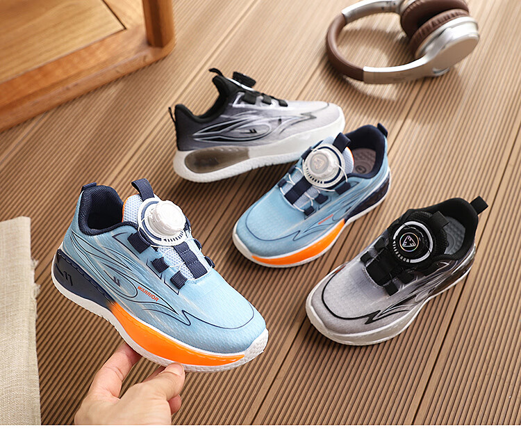 Warrior Kids Sports Shoes Boys Running Shoes Casual Shoes WZ(CL)-1984 Blue Orange Size 35 1