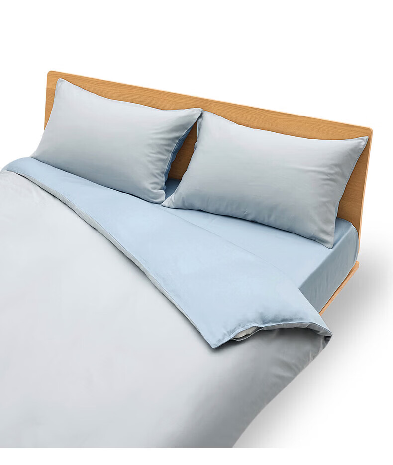 MUJI Washed Lyocell Duvet Cover Single Light Blue*Blue for 150*200cm Duvet Insert 1