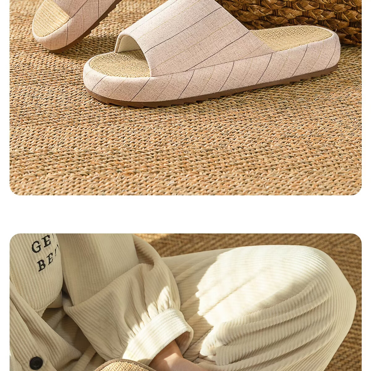 Lidani Thick Sole Linen Slippers with Beef Tendon Sole Indoor Home Wool Slippers 2026 New Rock Gray 42-43 19