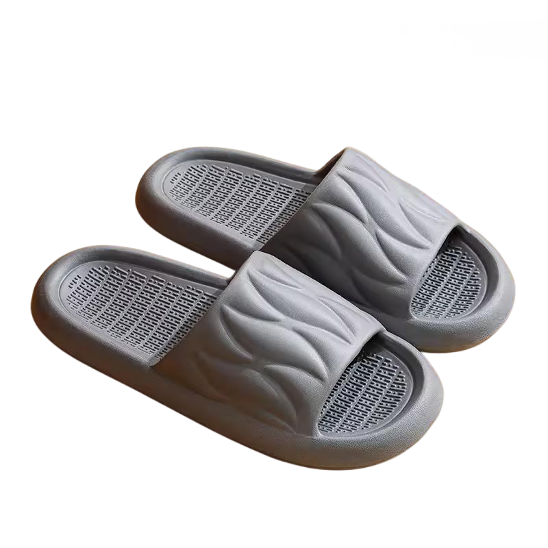 ABFE Men's and Women's Indoor Non-Slip Thick-Soled Bathroom Shower Slippers, Gray, Size 40-41
