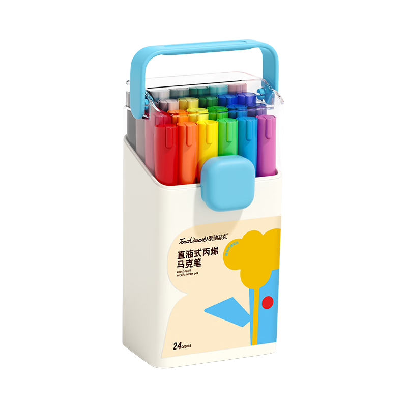 Touch Mark Children's Acrylic Markers 24 Colors Full Set Watercolor Pens Opaque Washable Student Art Fluorescent Markers Instant Photo Graffiti Pens Kids Birthday Gift