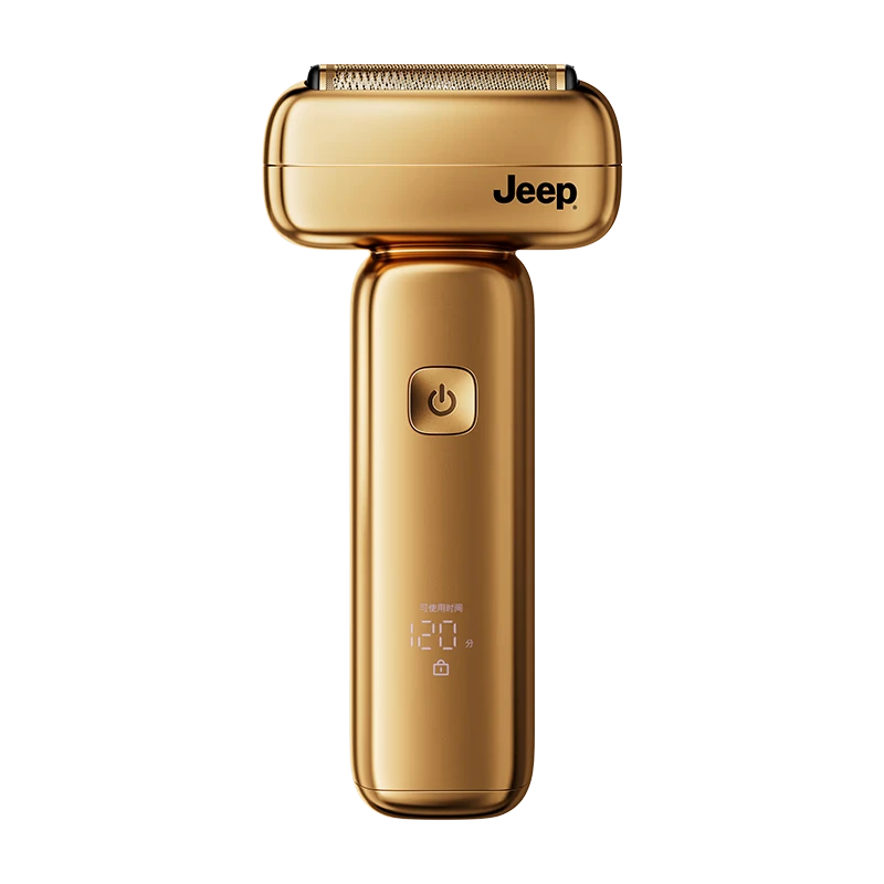 Jeep Titanium-Coated Electric Shaver Reciprocating Smooth Gear Golden Scepter Mini Hammer Razor Fast Charging Waterproof Gift for Dad Boyfriend Husband P3 Gold
