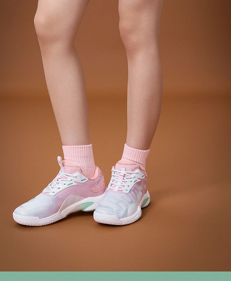 KUMPOO 25th Anniversary Limited Edition Badminton Shoes Anti-Twist Non-Slip Wear-Resistant Training Shoes KH-D72PRO.25th White Pink Size 40 24