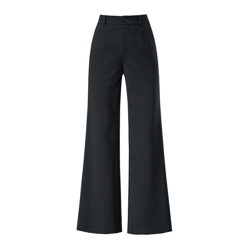 ESE-Y Women's Long Leg Flared Pants 2026 Spring New High Waist Stretch Suit Commuter Slim Tapered Pants Black 28