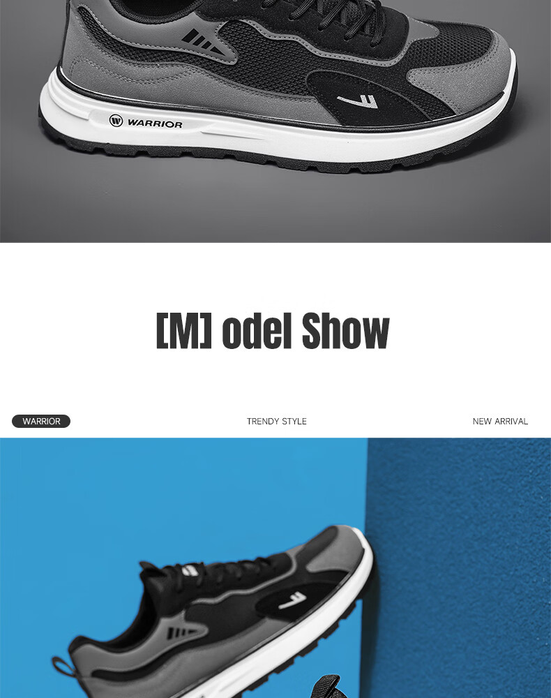 Warrior Official Men's Sports Shoes 2026 Autumn Fashion Trend Casual Sneakers Men Light Blue Size 40 25