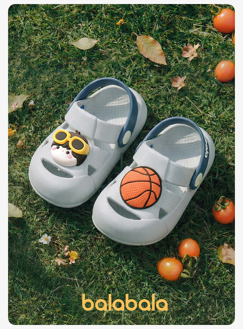 Balabala Kids Cartoon EVA Soft Sole Holey Sandals Boys Girls Summer Indoor Outdoor Beach Slippers 14