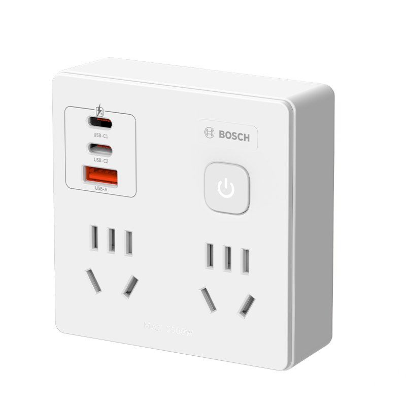 BOSCH 30W Fast Charging 86-Type Socket Converter/Adapter USB+Type-C Socket Expansion Multi-Port Power Strip Wireless Multifunctional Socket PS86-0301