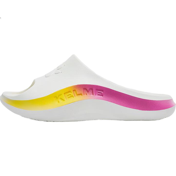 Мужские шлепанцы KELME Outdoor Fitness, пляжные, толстая подошва, модные, унисекс, белые с желтым, размер 43