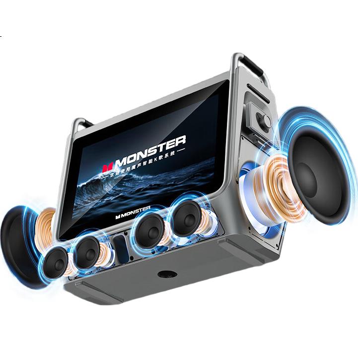 Портативная колонка MONSTER S2 Pro с экраном для уличных вечеринок и домашнего караоке, Bluetooth, KTV, сабвуфер