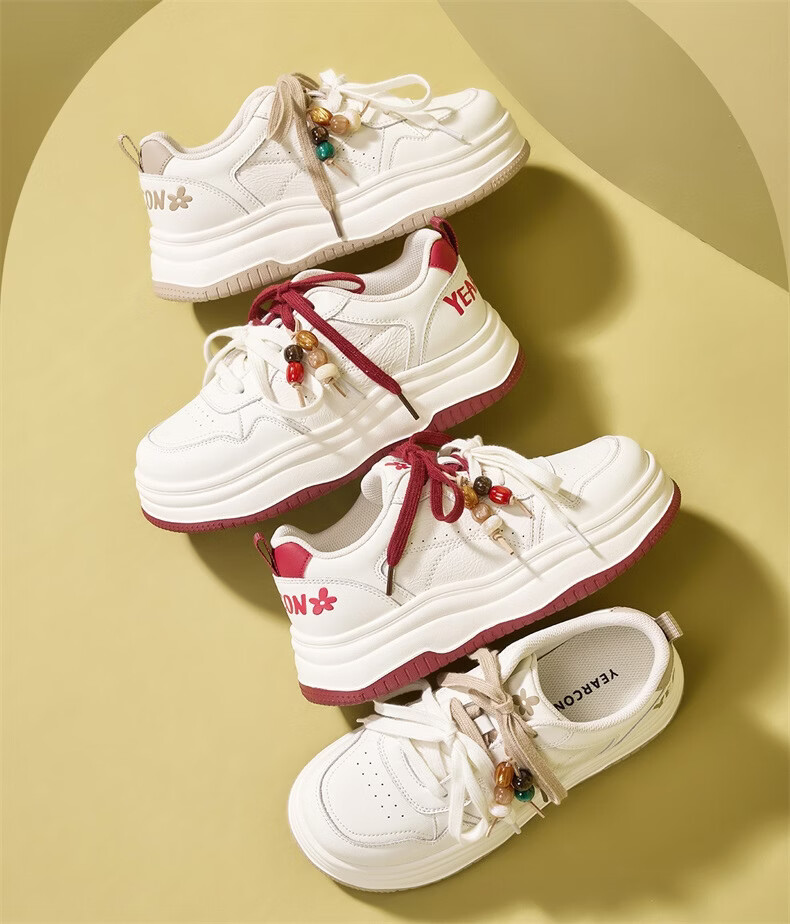 Yierkang Women's New White Sneakers Sports Casual Small Size Skateboard Shoes Bread Single Shoes 17042W White 38 6
