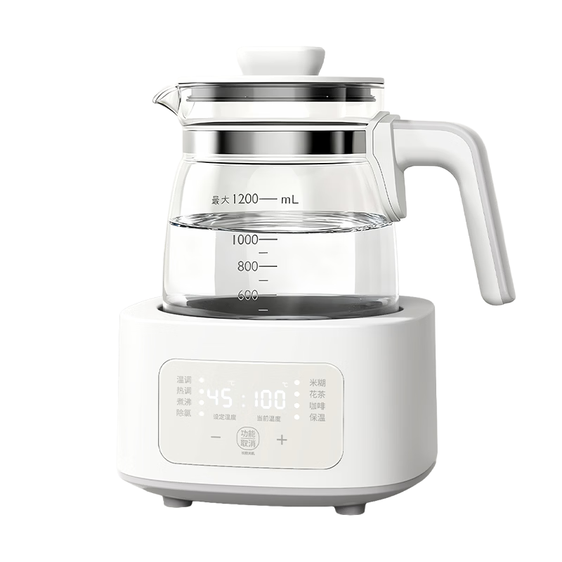JD Jingzao Constant Temperature Kettle Baby Milk Formula Warmer Glass Pure Titanium Electric Kettle Health Kettle 1.2L