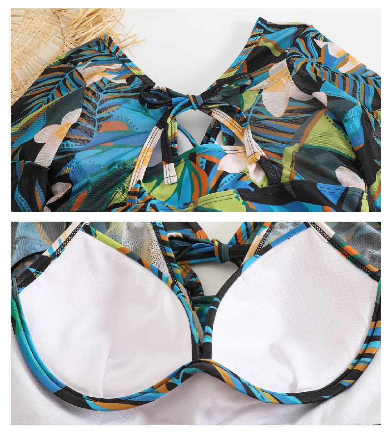 Yifu Middle-aged Women's Two-piece Swimsuit Large Chest Push-up Sexy Slimming Plus Size Tummy Control Conservative Hot Spring Vacation Swimwear 22