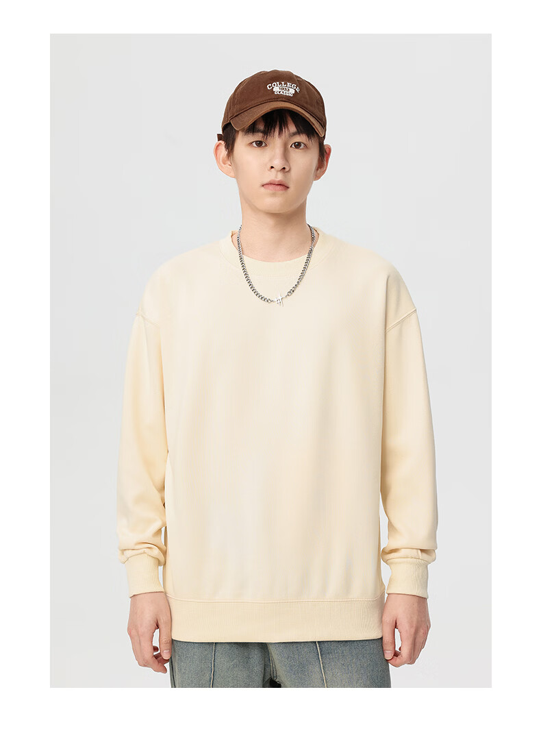 Jeanswest Men's Pullover Hoodie Spring Autumn Trendy Solid Color Breathable Comfortable Black 2XL 14