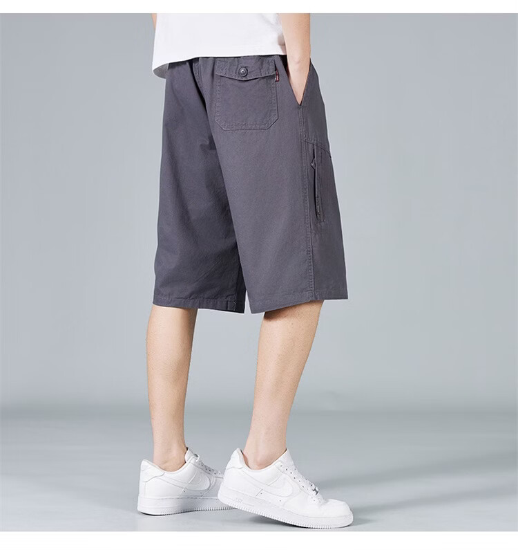 RED DRAGONFLY Men's Summer Thin Cotton Casual Fashion Cool Comfortable Breathable Versatile Army Green Capri Shorts XL 21
