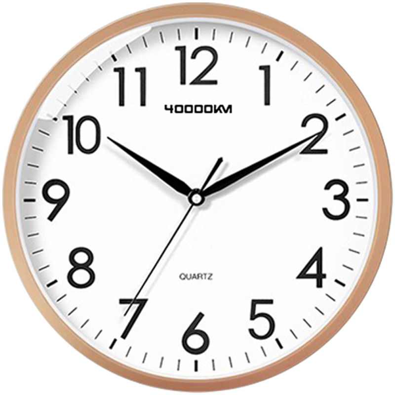40,000 Kilometers Wall Clock Living Room Silent Quartz Wall Clock Bedroom 10 Inch Yellow 26cm Diameter