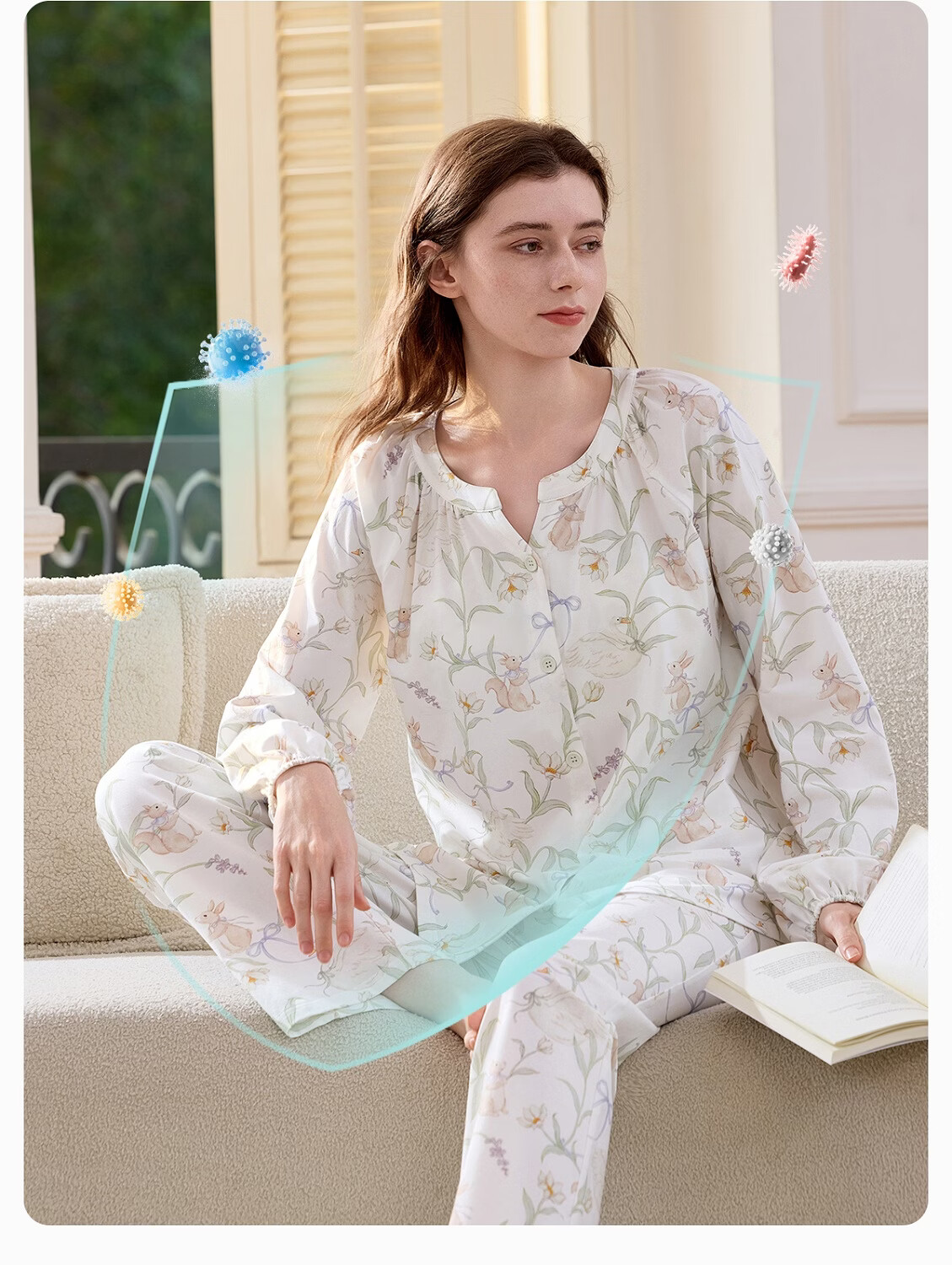 JOYNCLEON Maternity Pajamas Spring Summer 1-7 Months Tencel Cotton Nursing Sleepwear for Pregnant Women XL Jyz206095 20