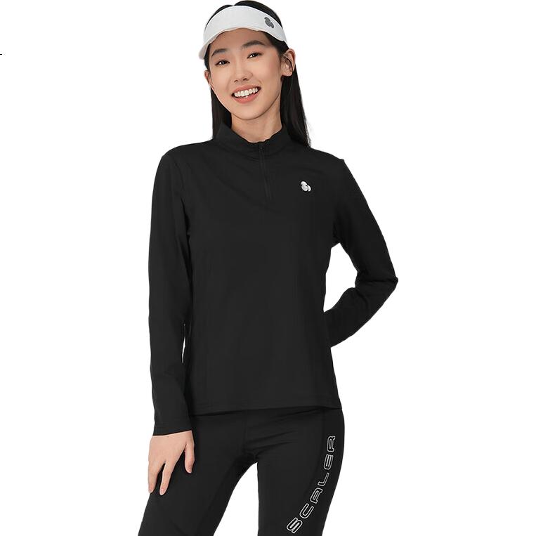 SCALER Quick-Dry T-Shirt for Men And Women, Outdoor Sun Protection UPF50+, Running Stand Collar Long Sleeve Breathable Elastic Top F4616D16
