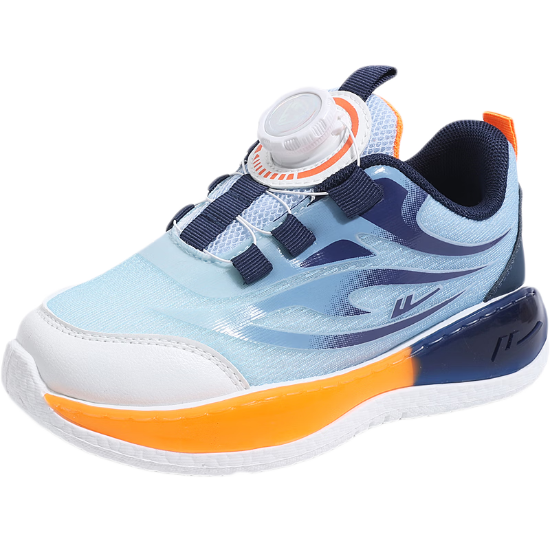 Warrior Kids Breathable Sports Shoes Boys Girls Running Shoes WZ(CL)-2018 Blue Orange Size 37