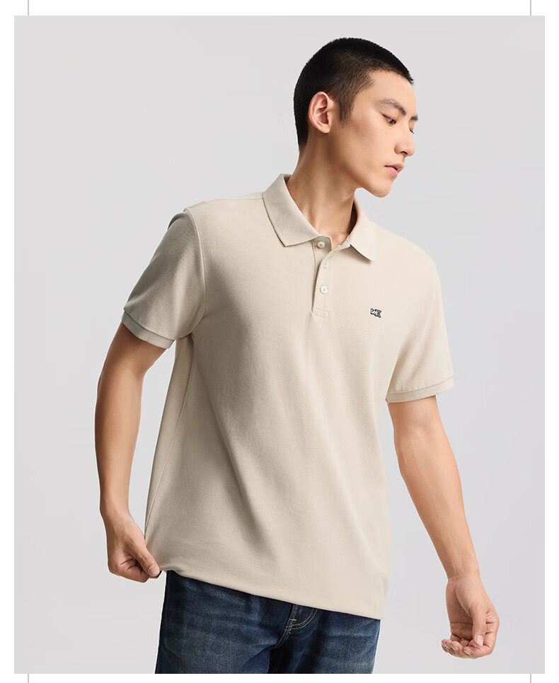 Lee 26 Spring Summer New Standard Fit Polo Shirt with Small Logo Emblem for Men Camel 3XL 4