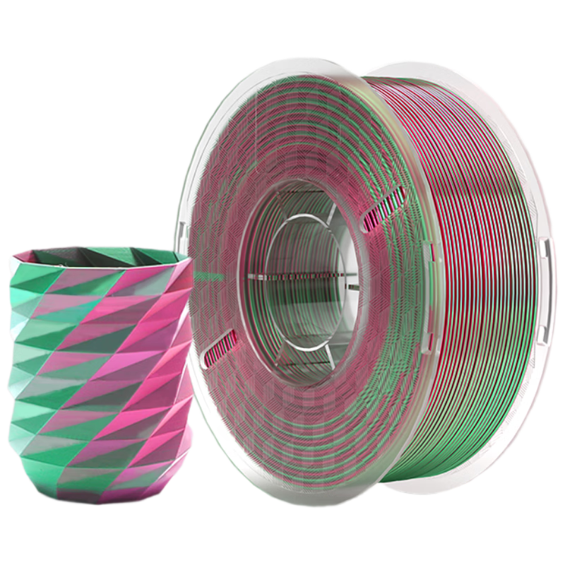 ELEGOO Silk Red-Green Dual-Color PLA 3D Printing Filament 1.75mm 1kg Universal Smooth PLA Silk Filament for 3D Printers