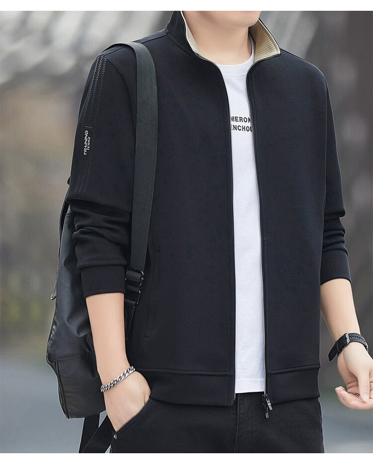 ROMON Men's Jacket Cardigan Sweatshirt Casual Sports Loose Fit Jacket Navy Blue 6XL Model 7508 Spring Autumn 12