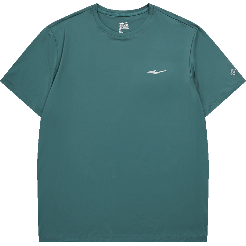 Erke Men's Sunscreen T-Shirt Summer New Sports Short Sleeve Moisture-Wicking Solid Color Running Casual Top
