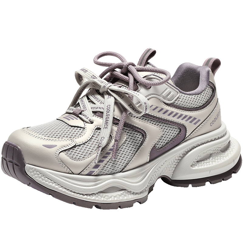 Belle Chunky Dad Sneakers for Women Students, Spring/summer Lightweight Sports Mesh Breathable Casual Shoes B4P1DAM6, Purple, Size 36