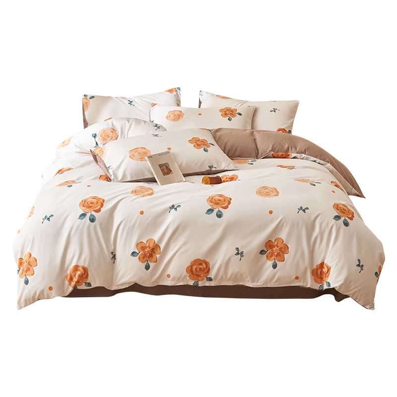 Grace 10A Antibacterial Skin-Friendly 4-Piece Bedding Set for 1.2/1.5m Bed Sheet Pillowcase Duvet Cover 150x200cm