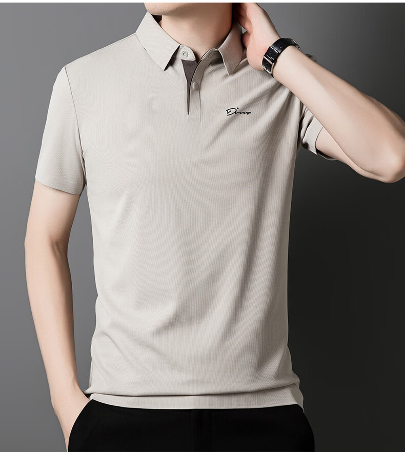 TUCANO Men's Short Sleeve Polo Shirt Summer Breathable Business Collar Casual Ice Silk Quick-Dry Top 14