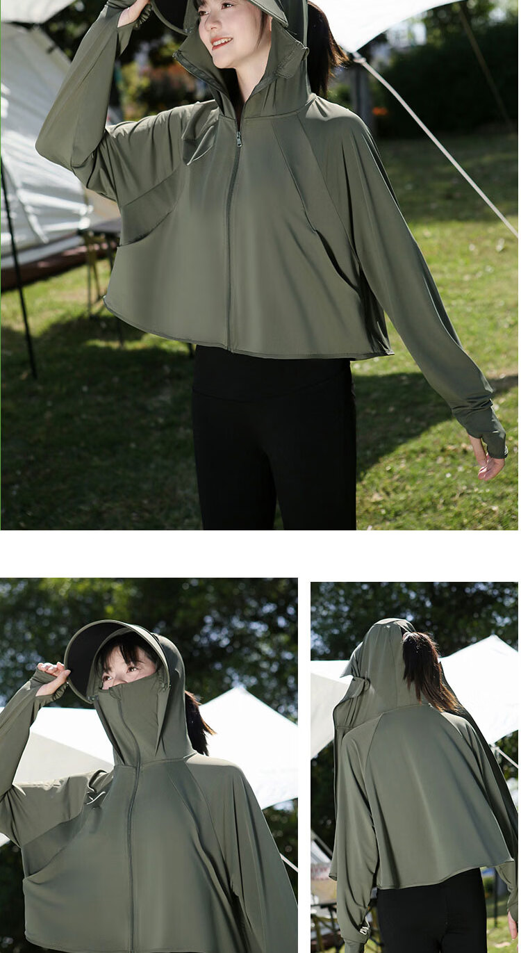 Combo Women's Summer Sunscreen Jacket UPF50+ Outdoor Cycling Sun Protection Lightweight UV Protection Shirt 13