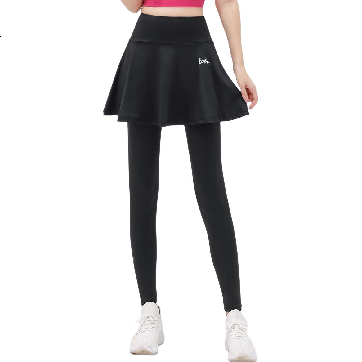 Barbie High-Waist Butt-Lifting Fitness Yoga Pants with Tennis Skirt Running Badminton Sportswear for Women