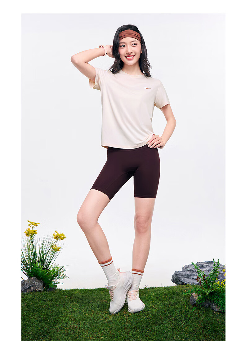 Erke Women's Sun Protection T-Shirt Short Sleeve Summer New Round Neck Moisture-Wicking Base Running Shirt Solid Color Top 12