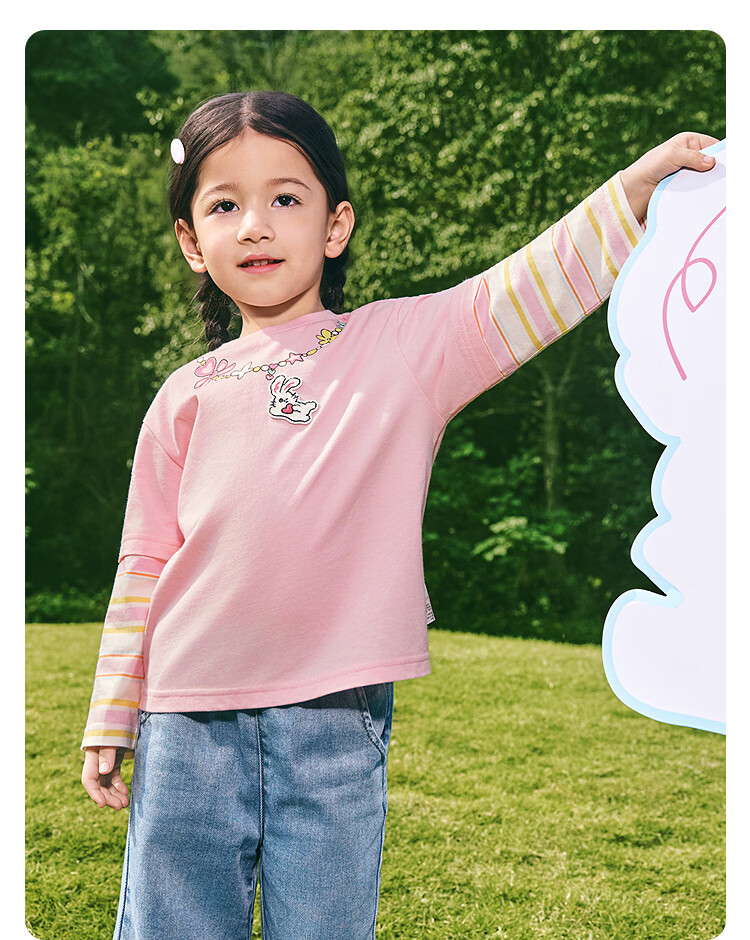 BALABALA 【balaOne】 Kids Long Sleeve T-Shirt Boys and Girls 2026 Spring Cotton Top 14