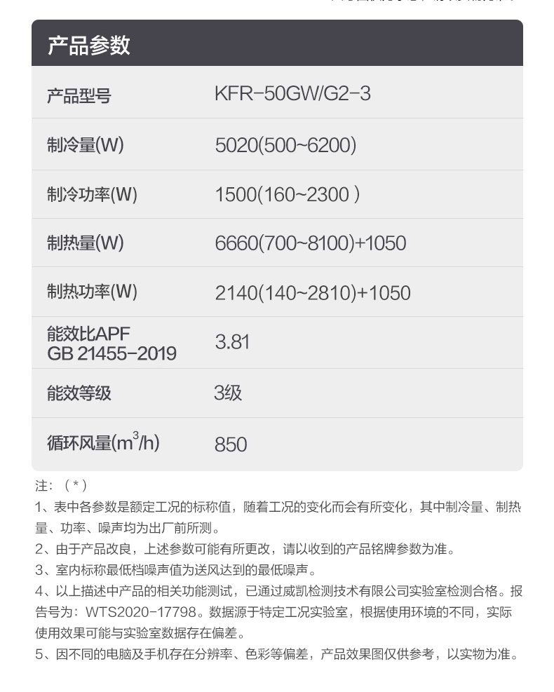 美的（Midea）KFR-50GW/G2-3 2匹 变频冷暖 空调挂机 三级能效 （一价无忧11米铜管）企慧购
