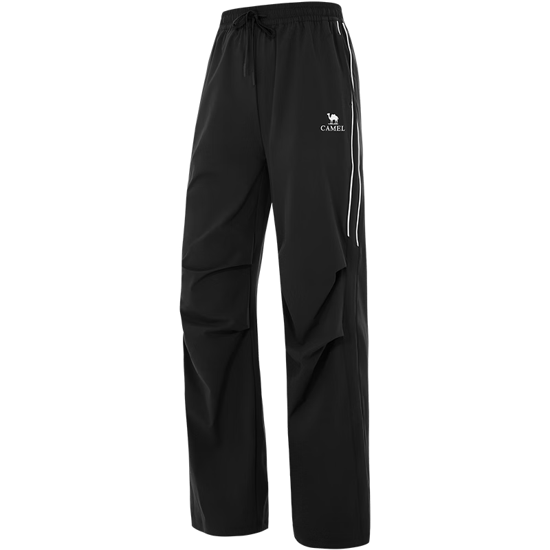 CAMEL Women's Outdoor Hiking Paratrooper Pants Loose Stretch Sports Casual Trousers Y26BA4L0012 Phantom Black L